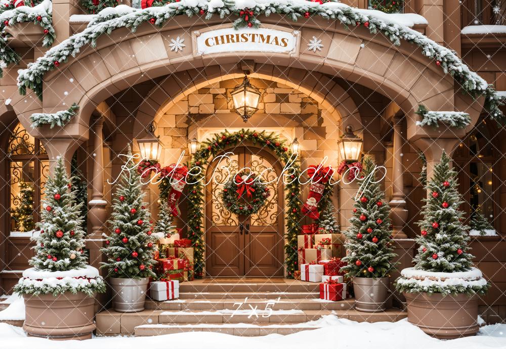 Fondo de Gran Almacén Vintage de Mármol de Navidad Diseñado por Emetselch