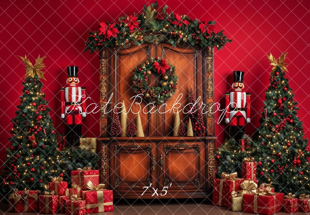 Kate Christmas Tree Nutcracker Retro Cabinet Backdrop Designed by Patty Roberts