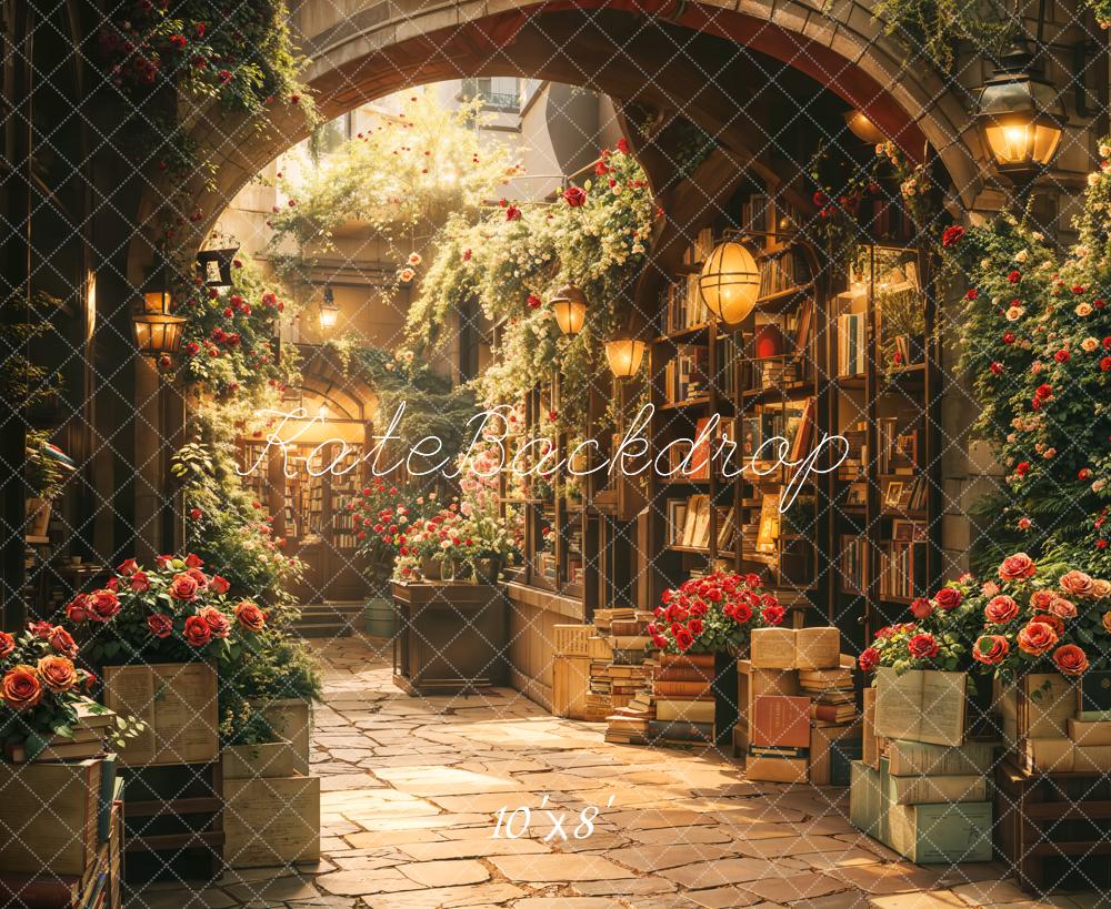 Lightning Deal #5 Kate Valentine Floral Bookstore Archway Backdrop Designed by Emetselch