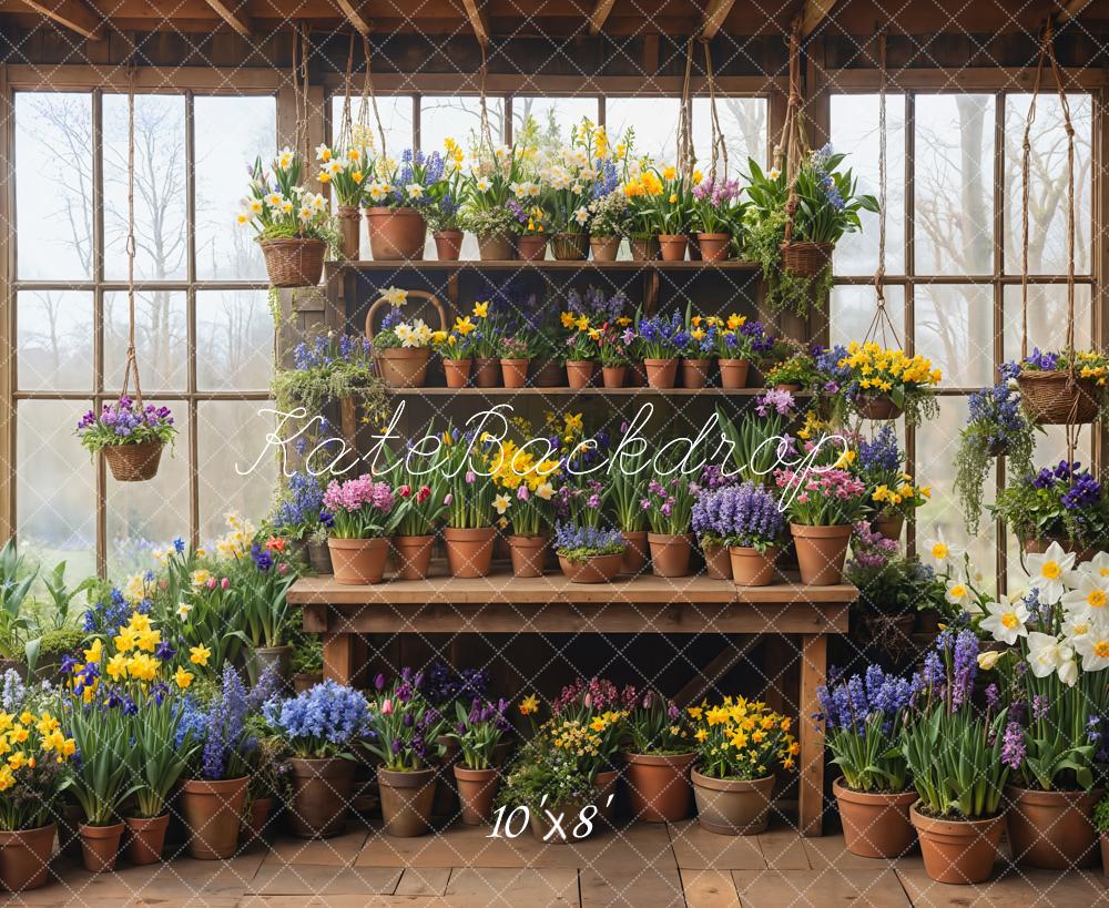 Kate Spring Flower Window Garden Backdrop Designed by Emetselch