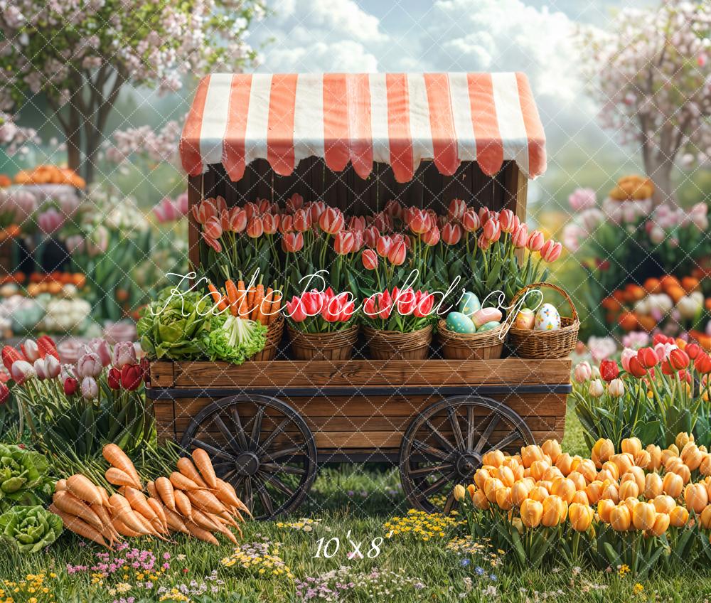 Kate Spring Flower Market Tulips Carrots Backdrop Designed by Emetselch