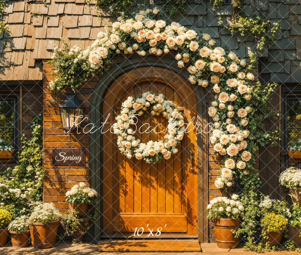 Kate Spring Floral Arch Door Sunshine Backdrop Designed by Emetselch