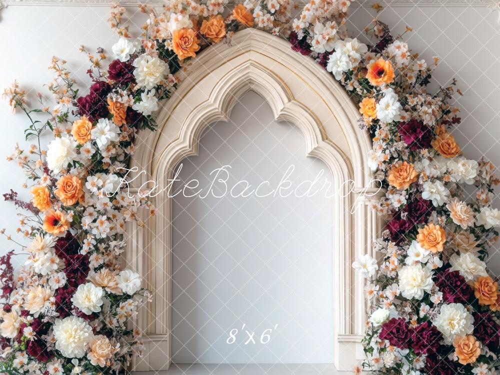 Fall Flower Arch Vintage Foto Achtergrond Designed by Mini MakeBelieve