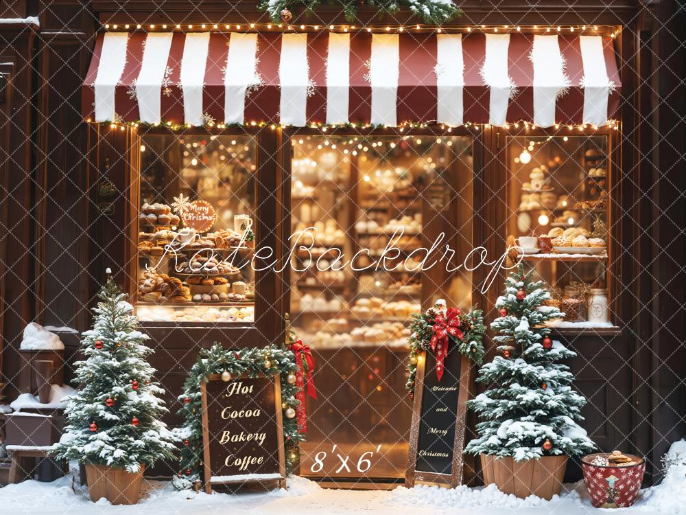 Kate Christmas Bakery Hot Cocoa Shop Backdrop Designed by Emetselch