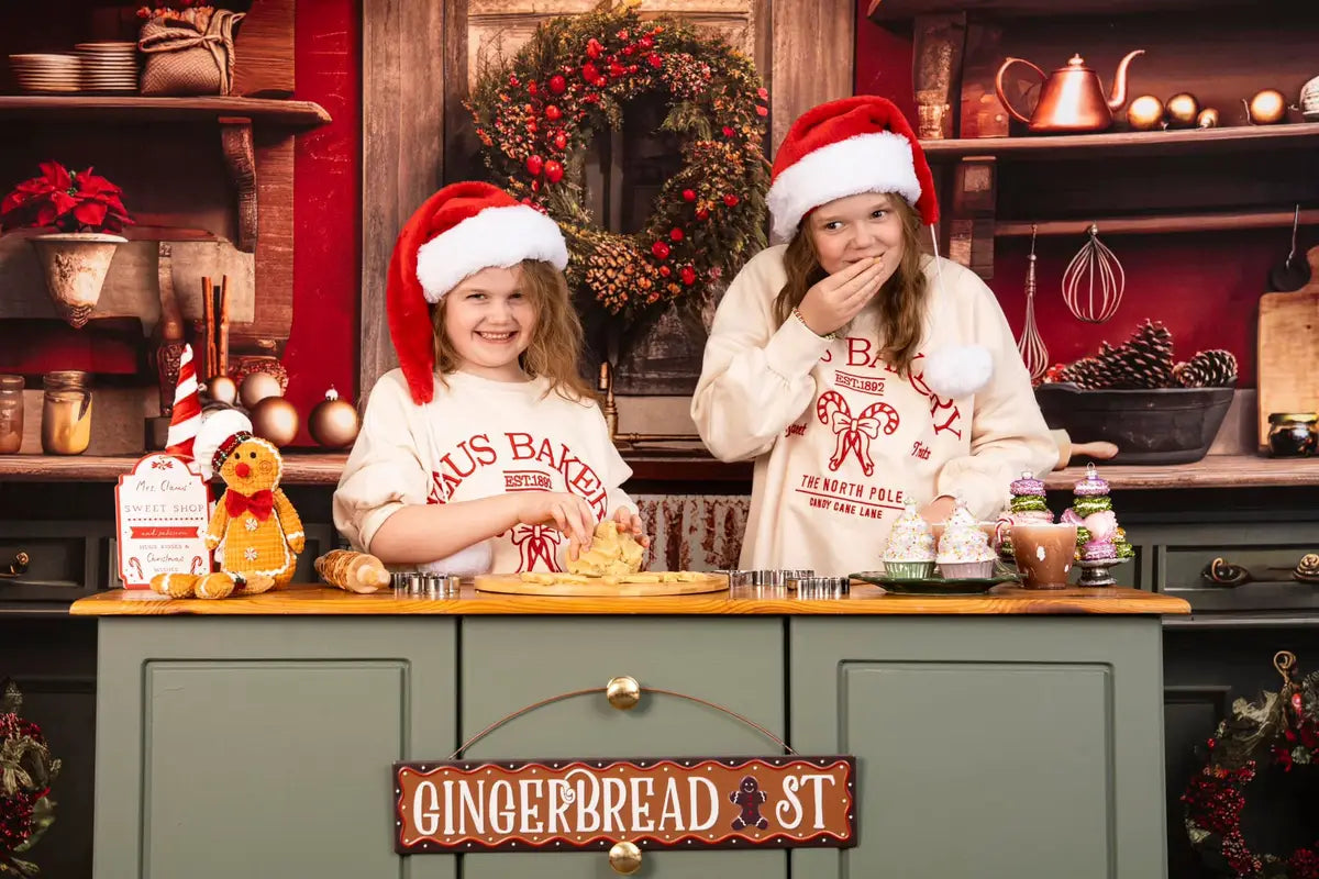 Fondo de cocina de Navidad rojo y verde diseñado por Mandy Ringe Fotografía