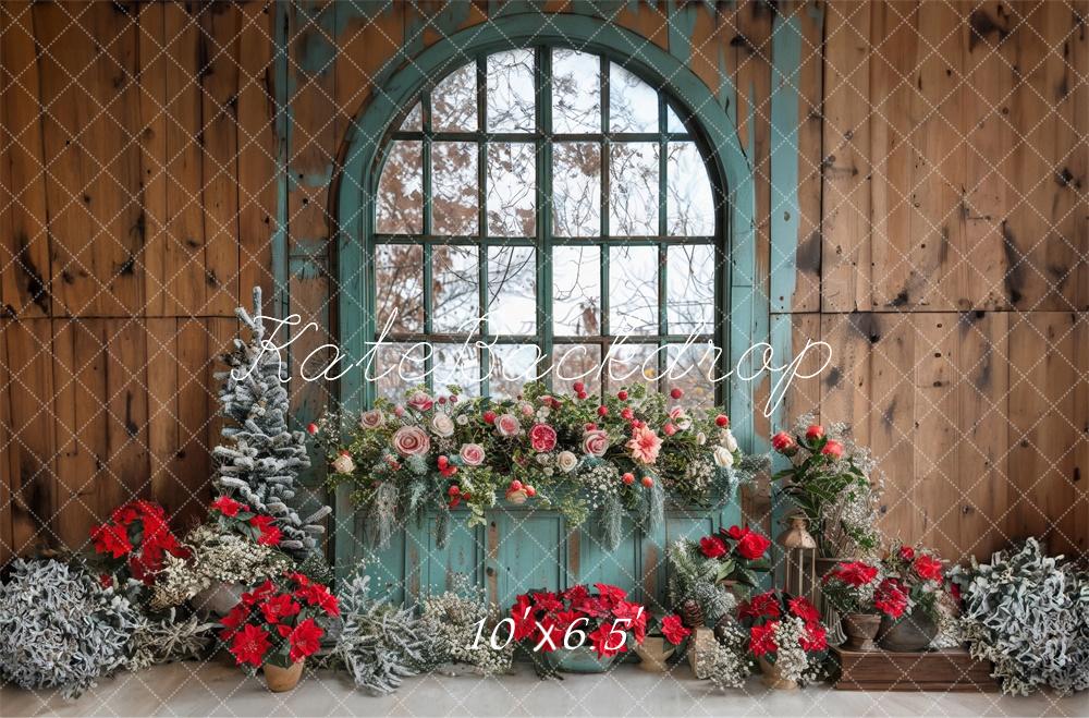 Fondo de Ventana Floral Navideño Designed by Laura Bybee