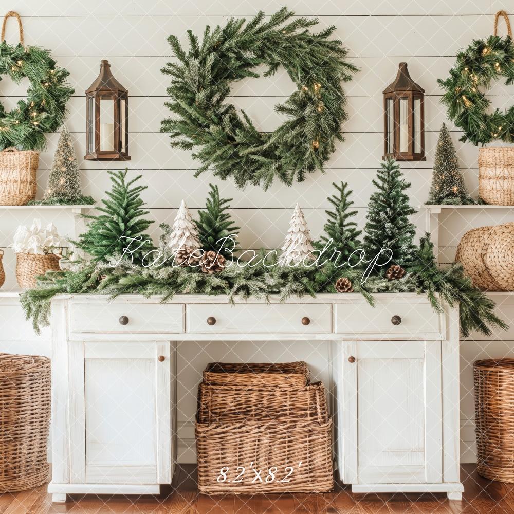 Kate Christmas Wreath Rustic Table Backdrop Designed by Patty Roberts