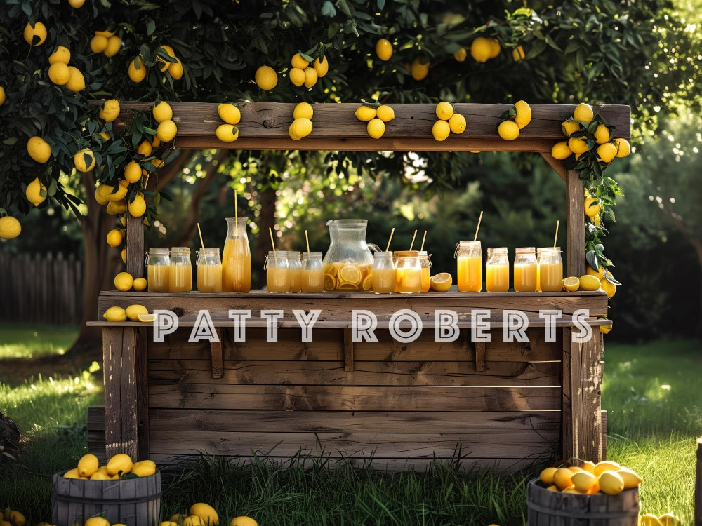 Kate Summer Forest Yellow Lemonade Stand Backdrop Designed by Patty Robert