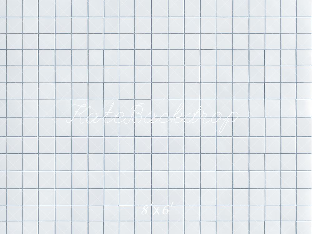 Kate Light Blue Grid Tile Floor Backdrop Designed by Kate Image