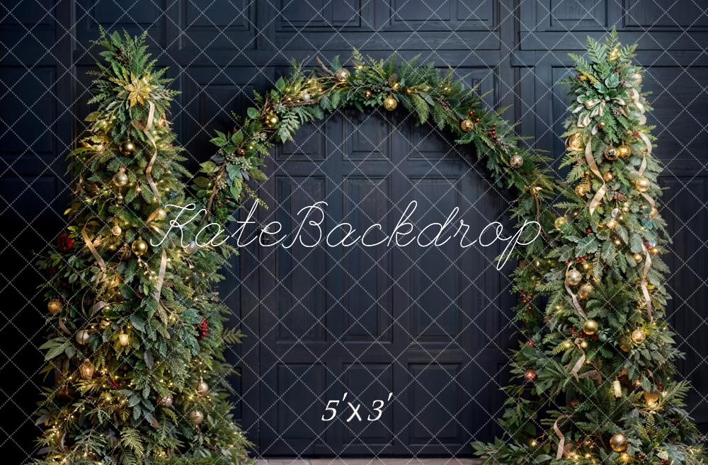 Kate Christmas Tree Arch Black Vintage Wall Backdrop Designed by Emetselch