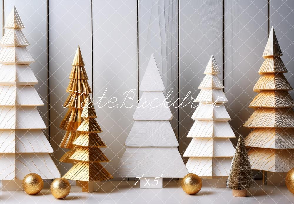 Kate Wooden Christmas Trees Gray Wall Backdrop Designed by Megan Leigh Photography