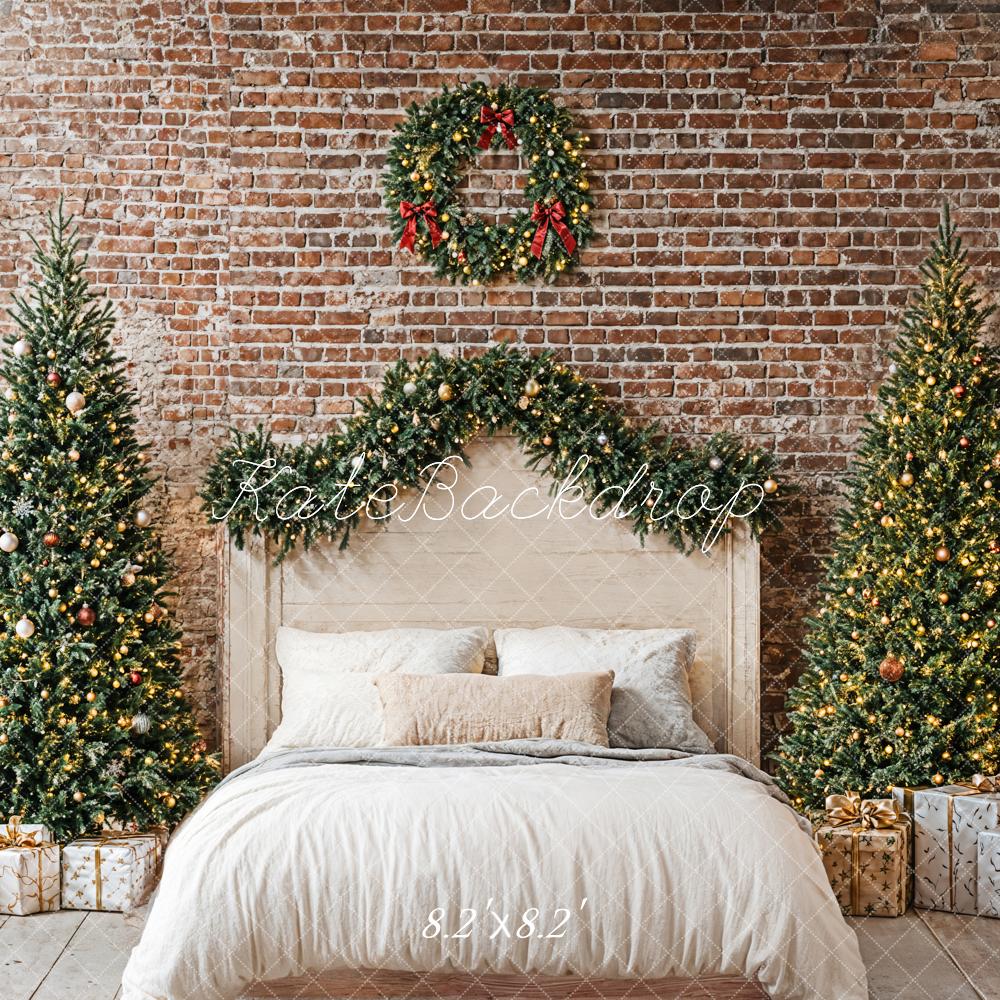 Kate Christmas Bedroom Brick Wall Backdrop Designed by Emetselch