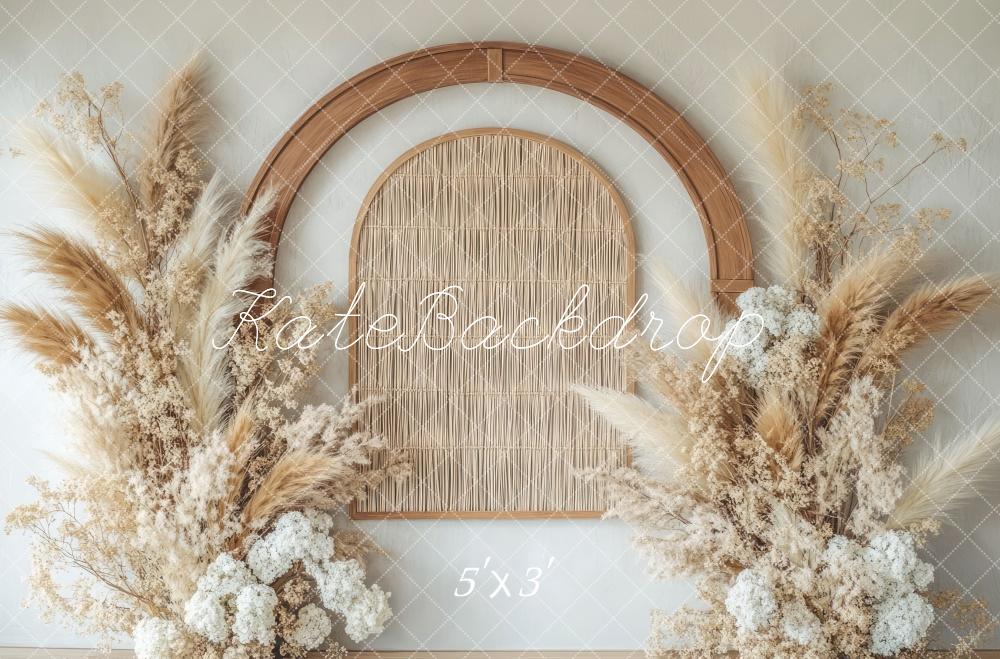 Kate Boho Floral Arch Neutral Backdrop Designed by Mini MakeBelieve