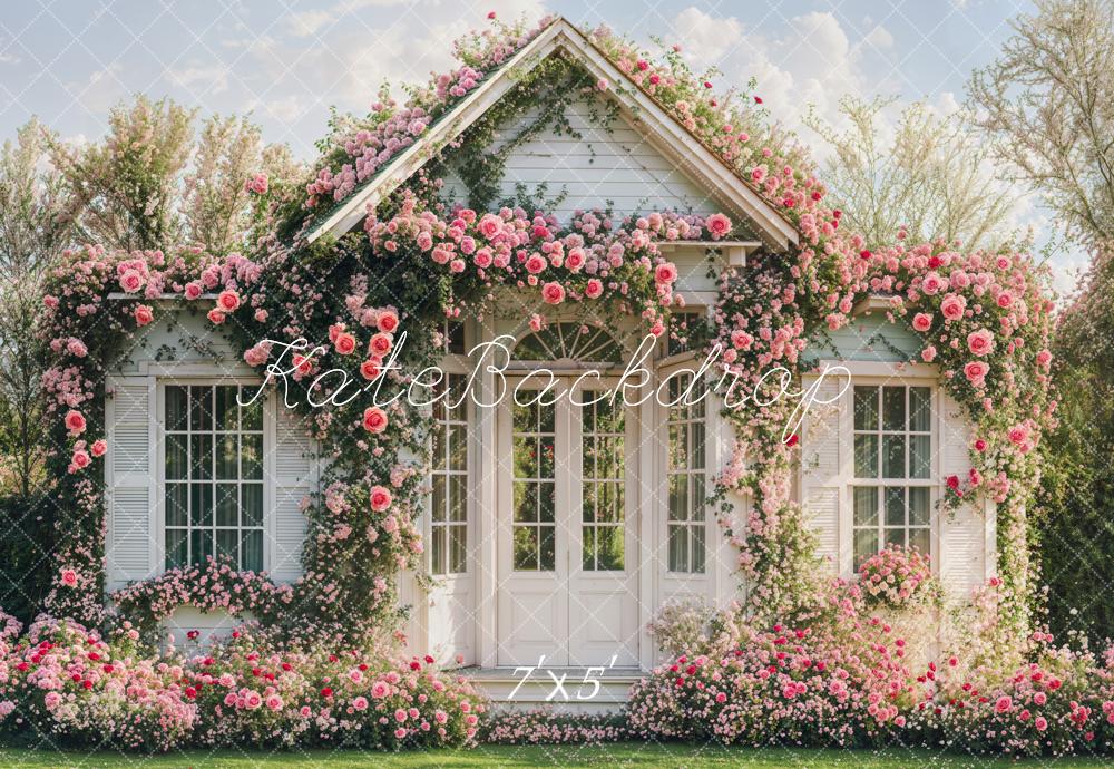 Kate Spring Flower Arch White Cottage Backdrop Designed by Emetselch