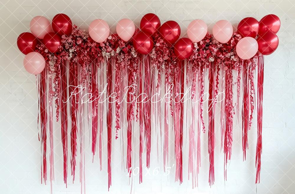 Kate Valentine Red Pink Balloon Floral Backdrop Designed by Patty Roberts