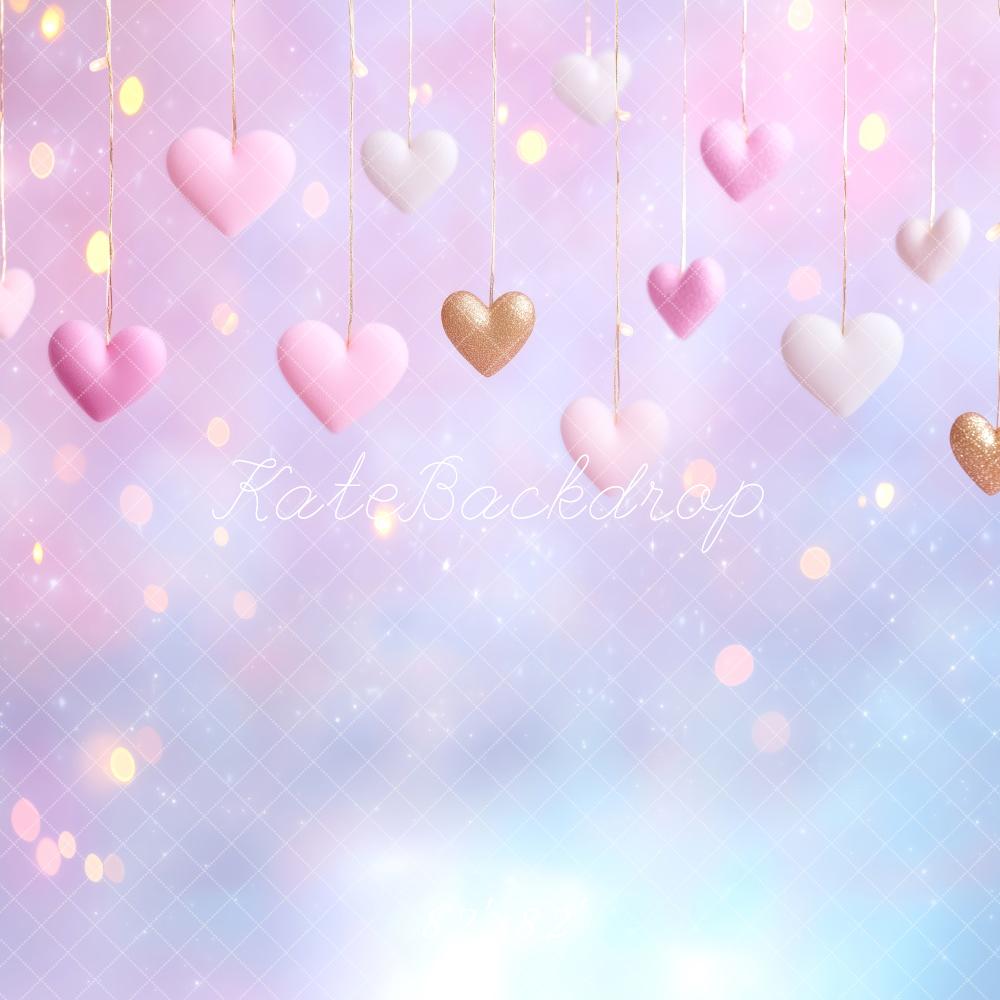 Kate Valentine Heart Pastel Bokeh Backdrop Designed by Patty Roberts