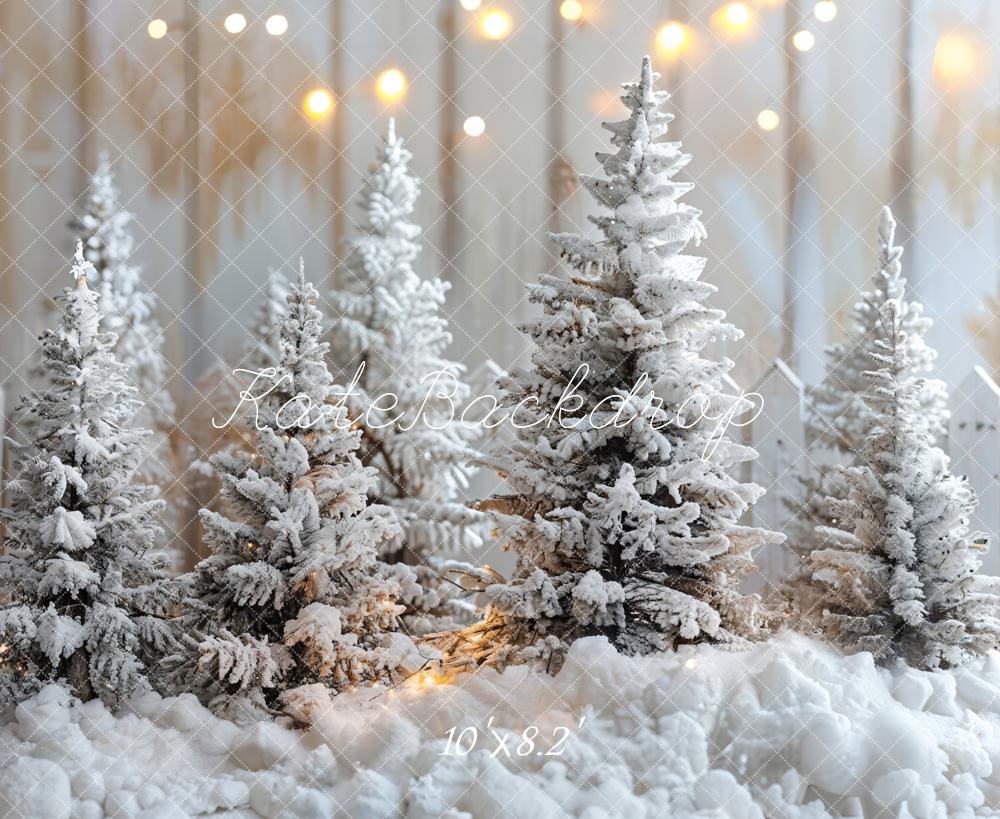 Kate Christmas Tree White Snow Backdrop Designed by Emetselch