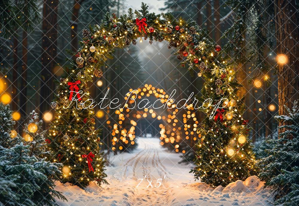 Fondo de Luces de Arco del Bosque de Navidad Diseñado por Emetselch