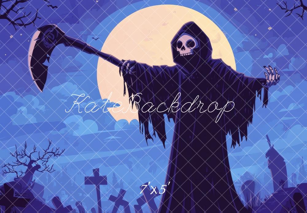 Fondo de Cementerio de Grim Reaper de Halloween diseñado por Lidia Redekopp