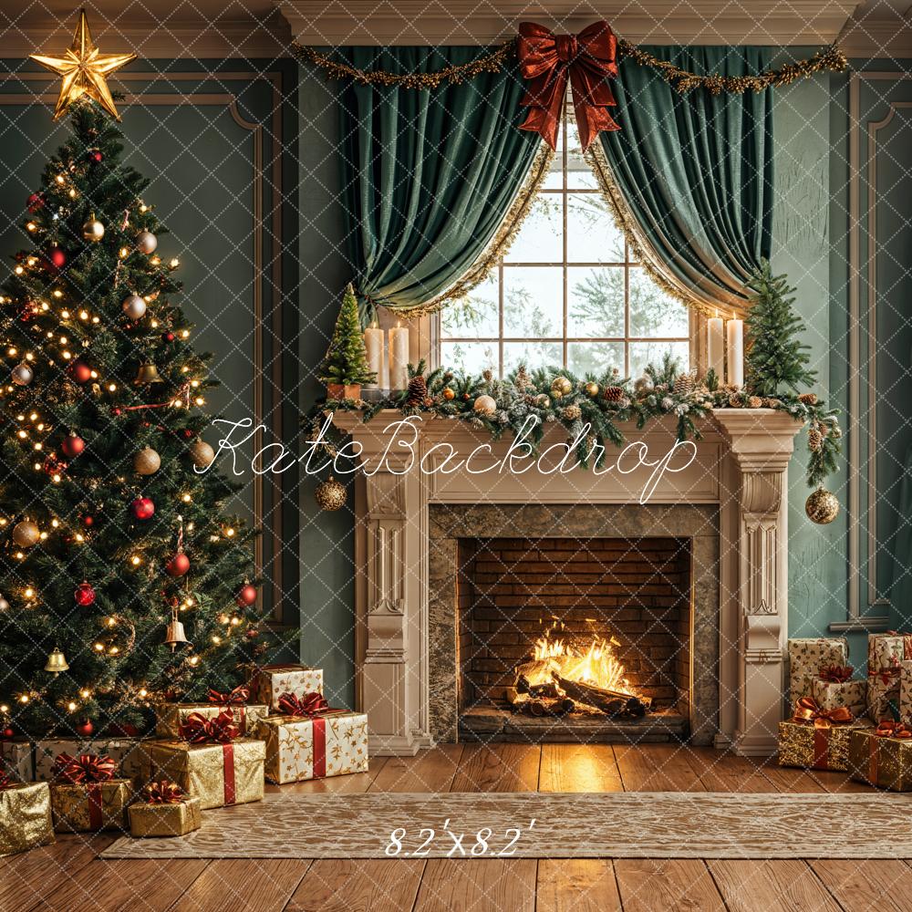 TEST Kate Christmas Tree Fireplace Gifts Window Backdrop Designed by Emetselch