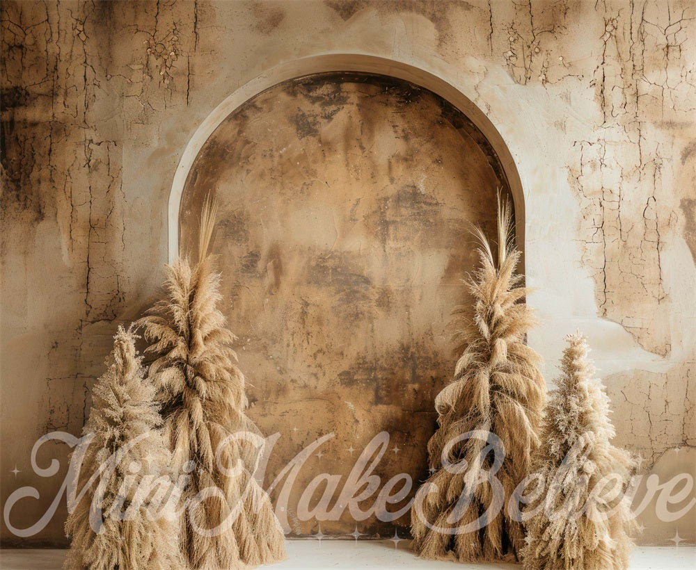 Sfondo murale in stile Boho Beige ad arco rotto progettato da Mini MakeBelieve.