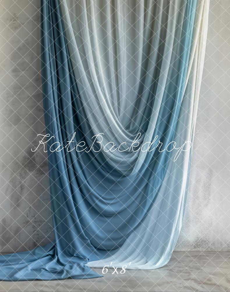 Kate Blue Draped Fabric Backdrop Designed by Emetselch