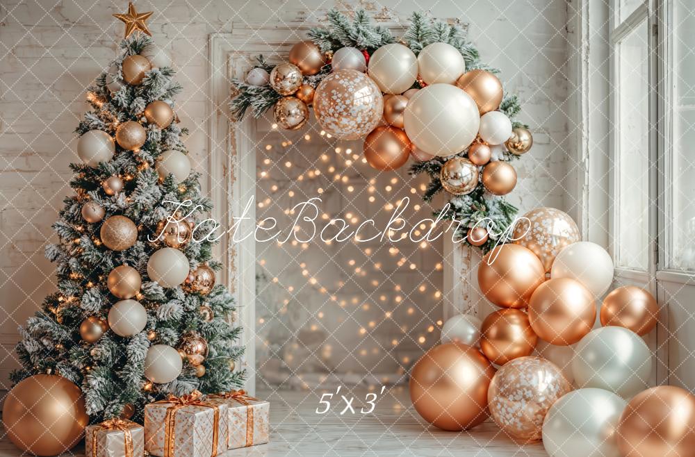 Kate Christmas Tree Balloon Arch Door Backdrop Designed by Emetselch