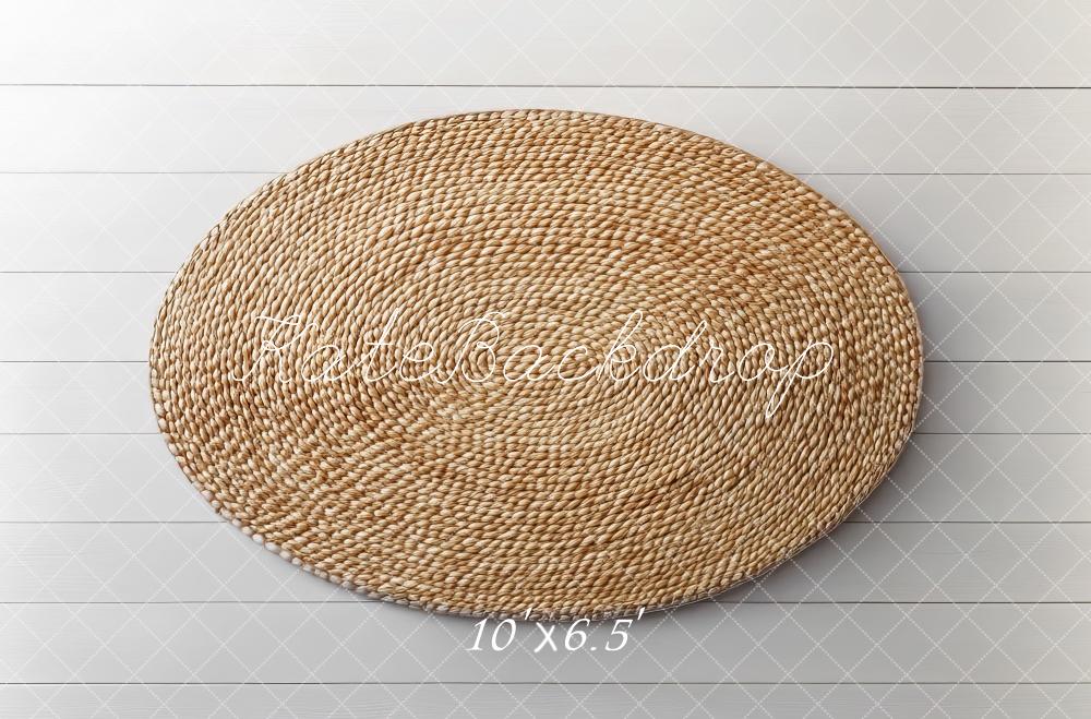 Kate Newborn Natural Woven Oval Floor Backdrop Designed by Mini MakeBelieve