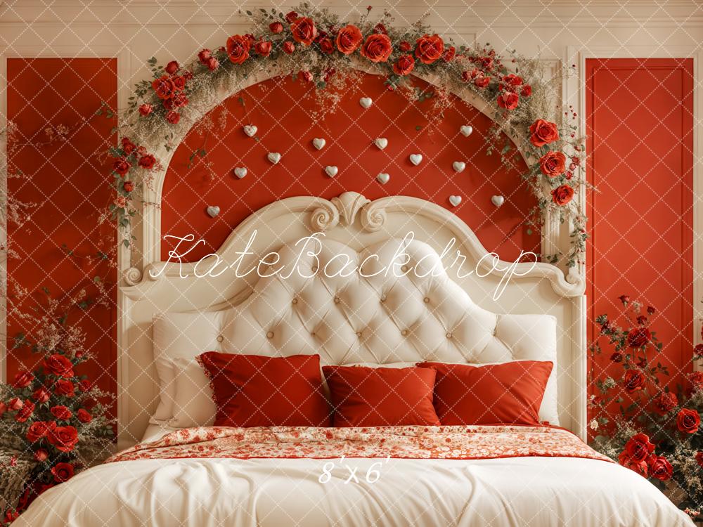 Kate Valentine Headboard Red Rose Backdrop Designed by Emetselch