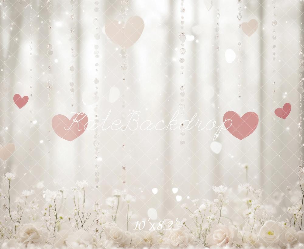 Kate Valentine Bokeh Hanging Crystals Hearts Backdrop Designed by Lidia Redekopp