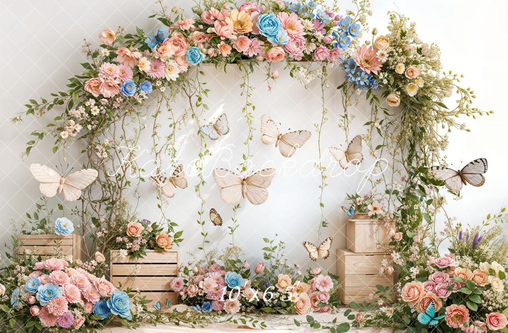 Kate Spring Flower Arch Butterfly Backdrop Designed by Emetselch