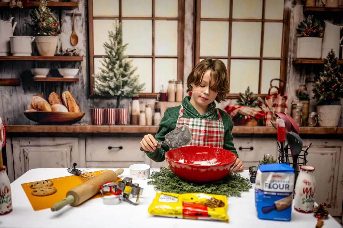 Kate White Christmas Kitchen Backdrop Designed by Emetselch