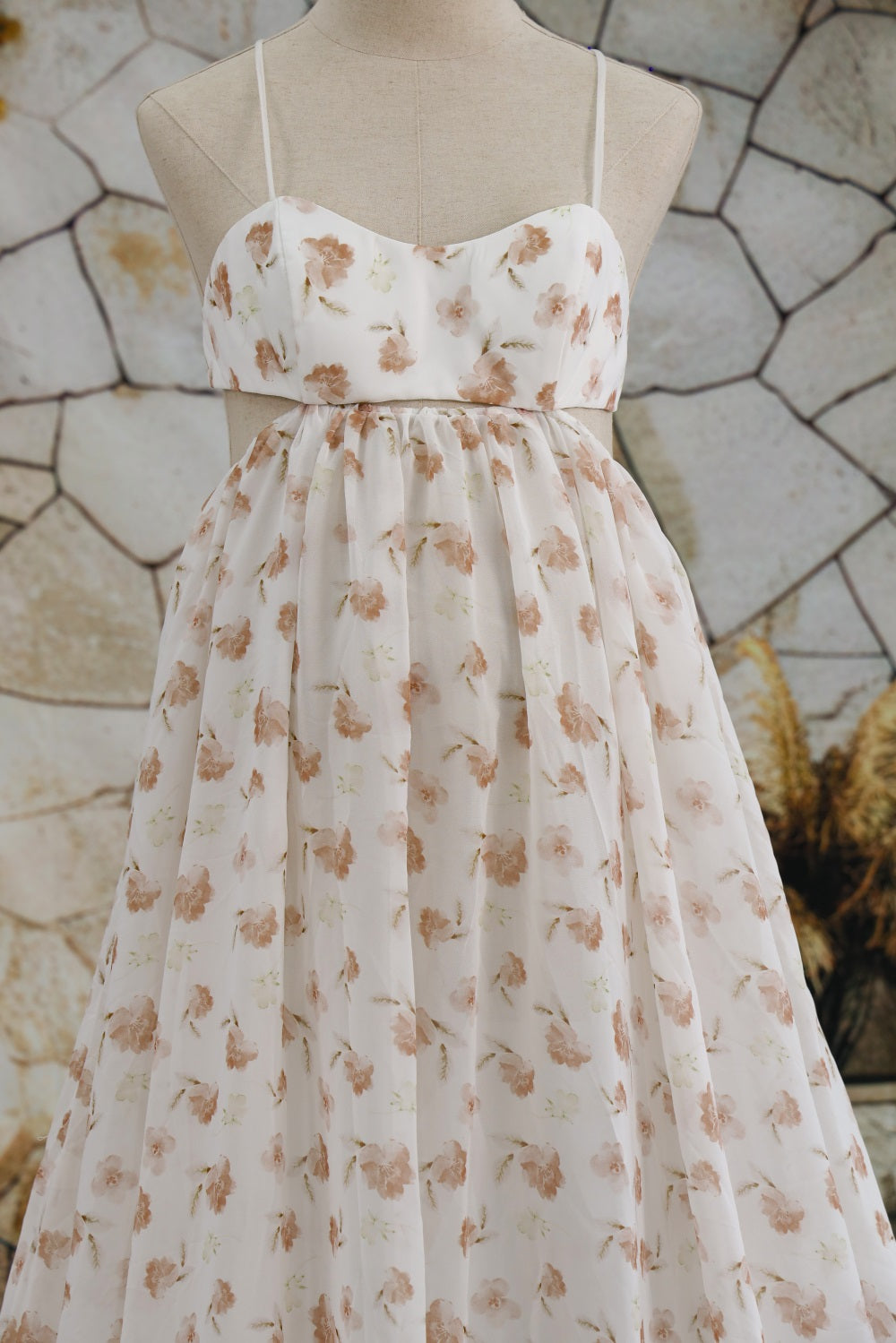 Kate Chiffon Floral Print Suspender Maternity Photoshoot Dress