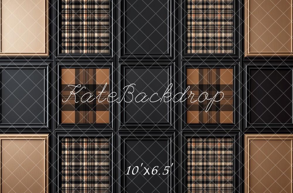 Kate Father's Day Plaid Frame Pattern Backdrop Designed by Mini MakeBelieve