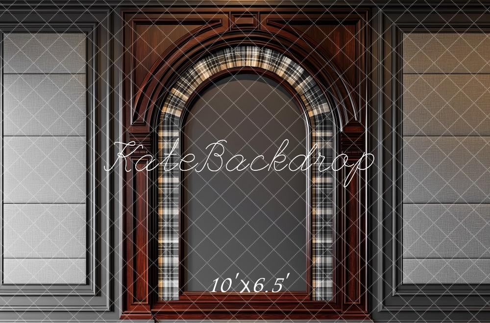 Kate Father's Day Elegant Plaid Archway Backdrop Designed by Mini MakeBelieve