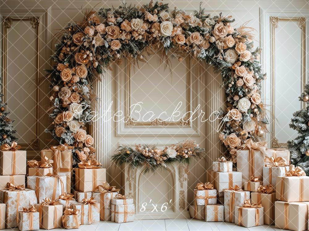 Kate Christmas Floral Arch Gifts Retro Backdrop Designed by Patty Roberts