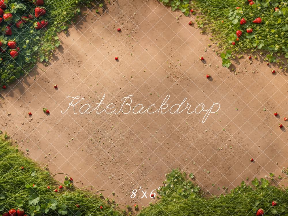 Kate Spring Strawberry Grass Floor Backdrop Designed by Kate Image