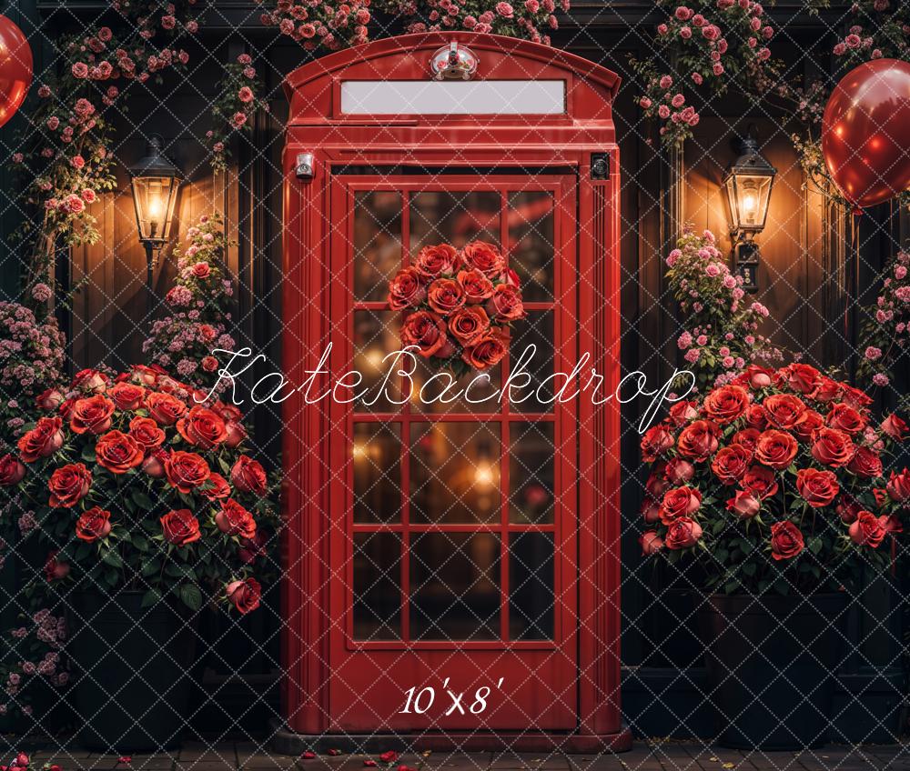 Kate Valentine's Day Romantic Roses Door Backdrop Designed by Emetselch