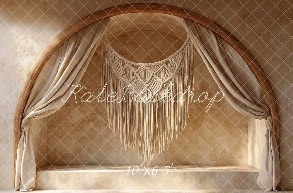 Fondo de macramé arco boho diseñado por Mini MakeBelieve