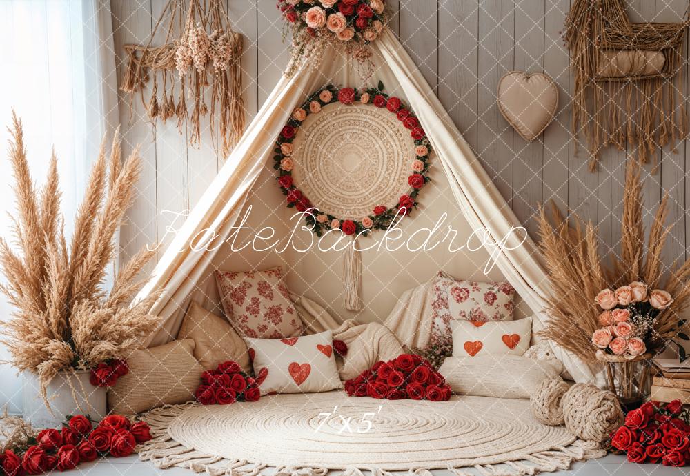 Kate Spring Boho Romantic Floral Tent Backdrop Designed by Emetselch