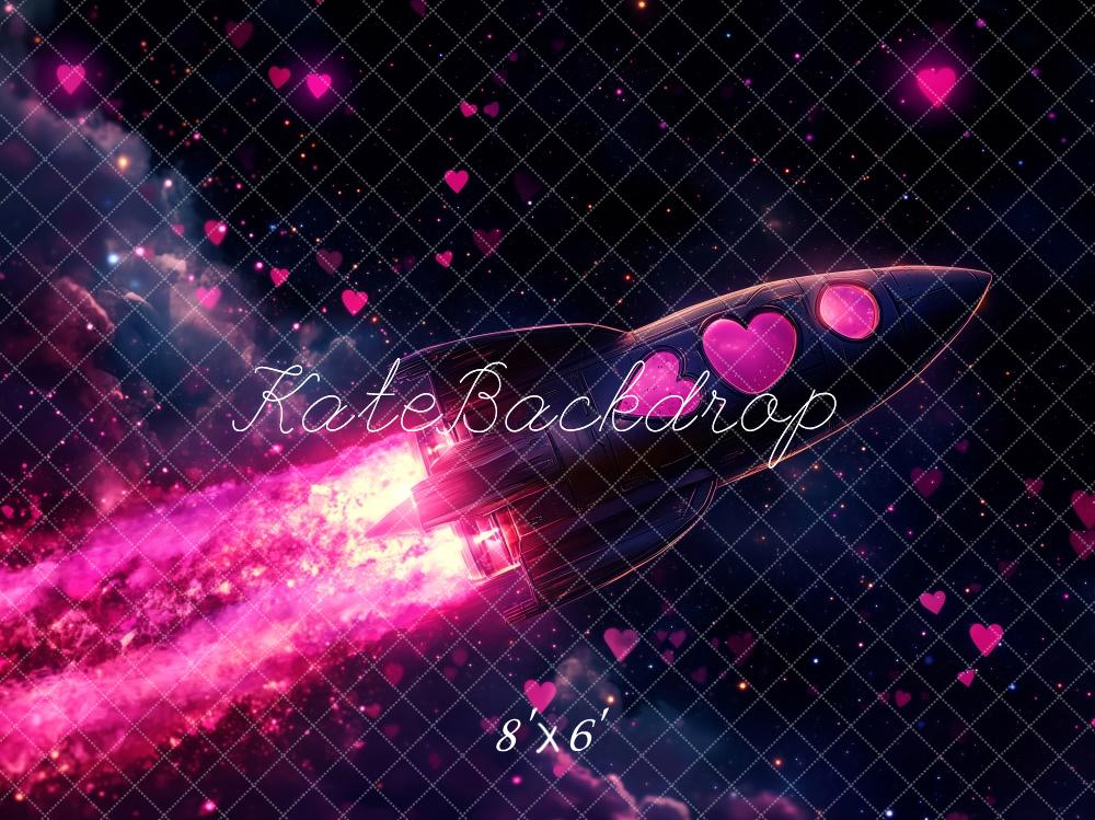 Kate Valentine Rocket Heart Space Galaxy Backdrop Designed by Patty Roberts