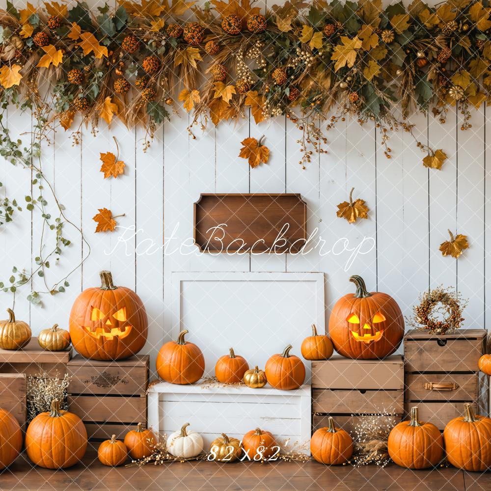 TEST Kate Halloween Pumpkin Fall Harvest Backdrop Designed by Emetselch