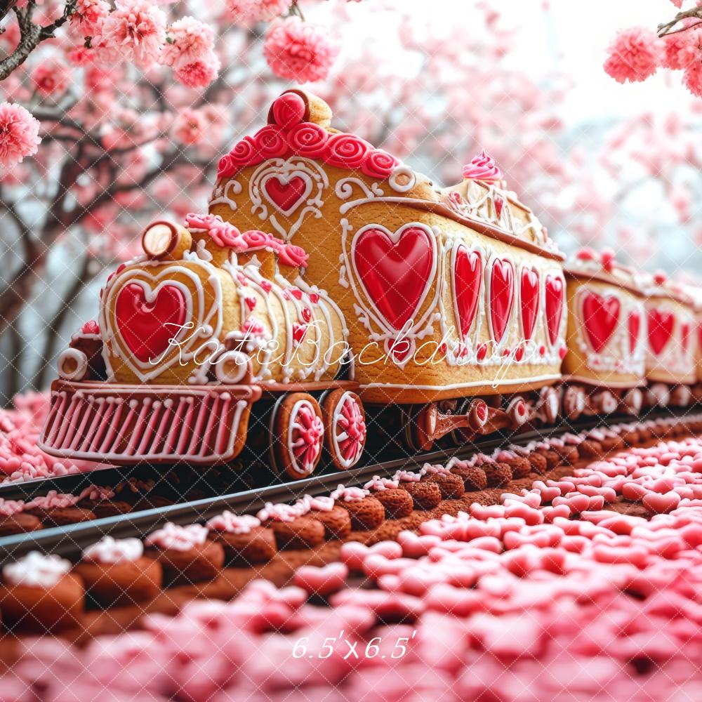 Kate Valentine Cookie Heart Polar Train Backdrop Designed by Mini MakeBelieve