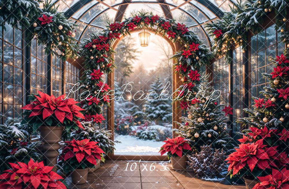 Kate Christmas Glass Greenhouse Plants Backdrop Designed by Emetselch