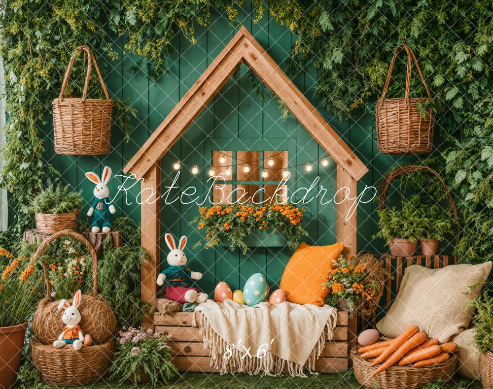 Kate Easter Bunny House Basket Blanket Backdrop Designed by Emetselch