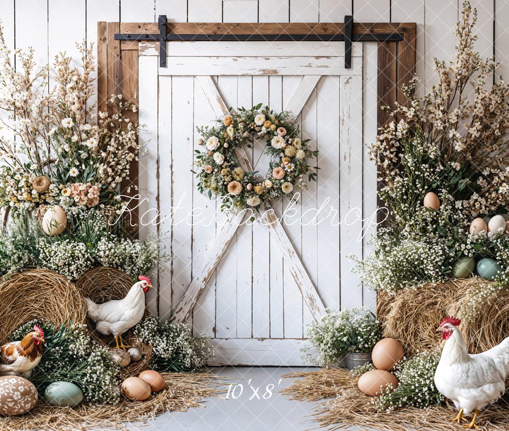 Kate Easter Farmhouse Spring Floral Backdrop Designed by Emetselch