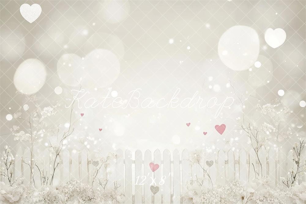 Kate Valentine Bokeh Blossoms Hearts Backdrop Designed by Lidia Redekopp