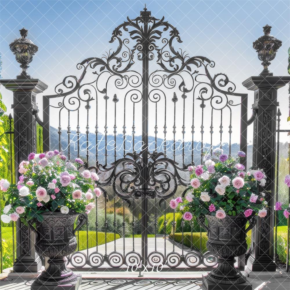 Kate Elegant Garden Gate Backdrop Designed by Mini MakeBelieve