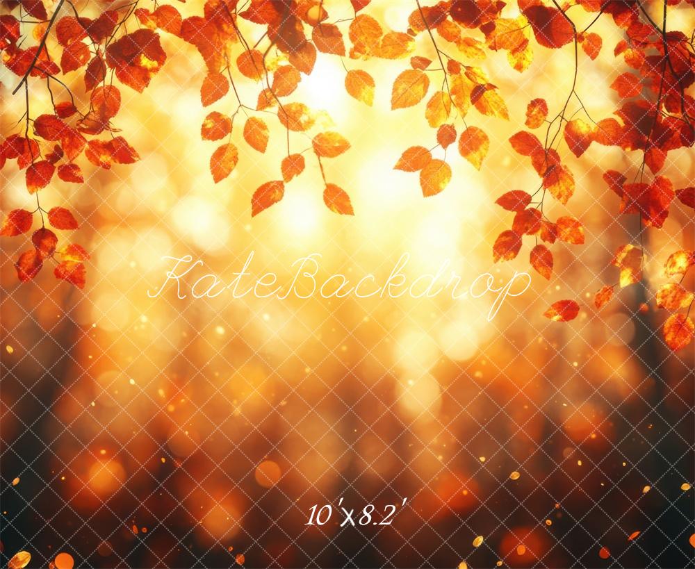 Kate Fall Leaves Bokeh Backdrop Designed by Mini MakeBelieve