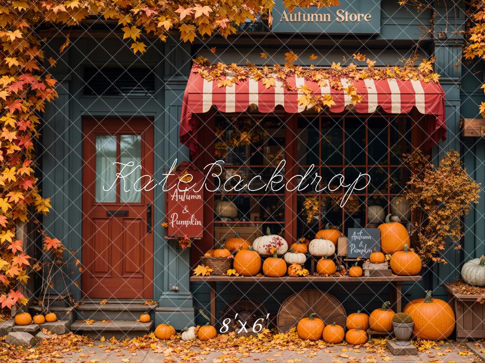 Fall Store Maple Leaf Pumpkin Foto Achtergrond Designed by Emetselch